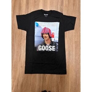Top Gun Talk To Me Goose Graphic T-Shirt Mens Small Black 100% Cotton NWT